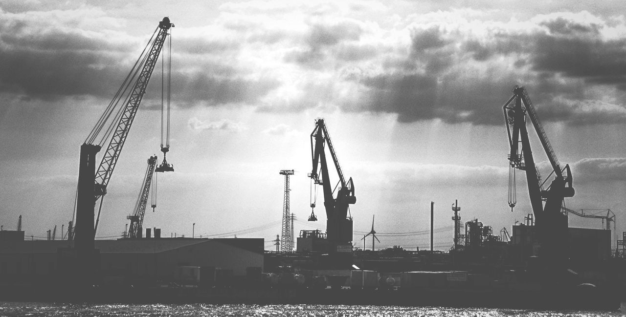 Cranes at commercial dock