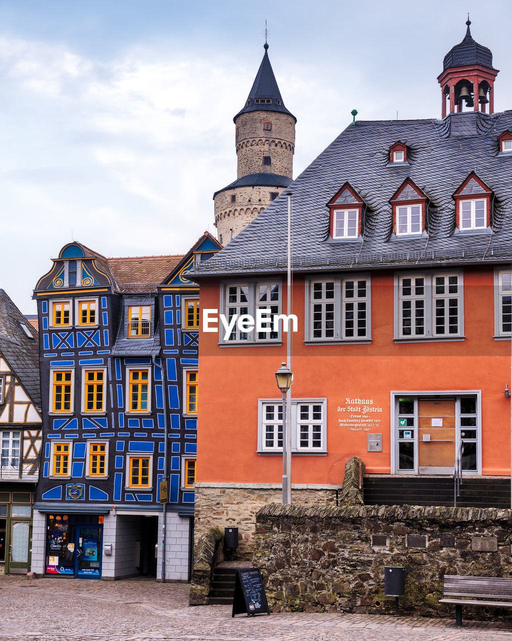 Picturesque german medieval colorful architecture in idstein, hesse, germany