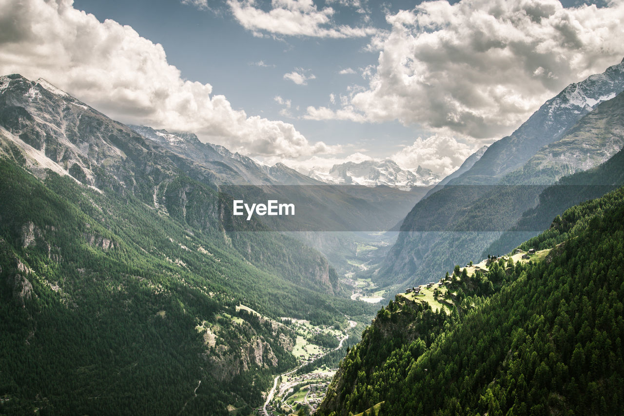 Scenic view of mountains against sky