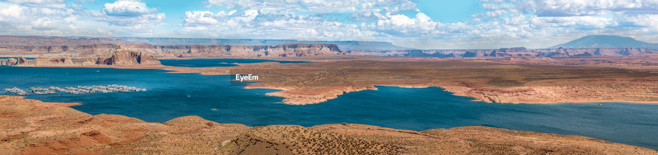 Panoramic view on lake powell, utah