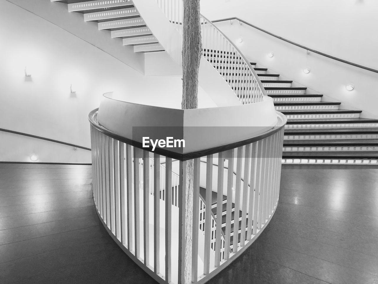 CLOSE-UP OF ILLUMINATED STAIRCASE AT HOME