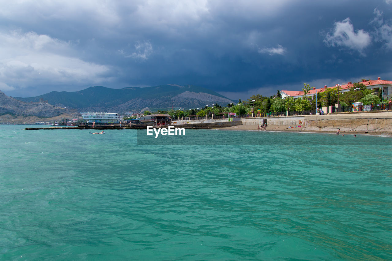 View of sea against cloudy sky