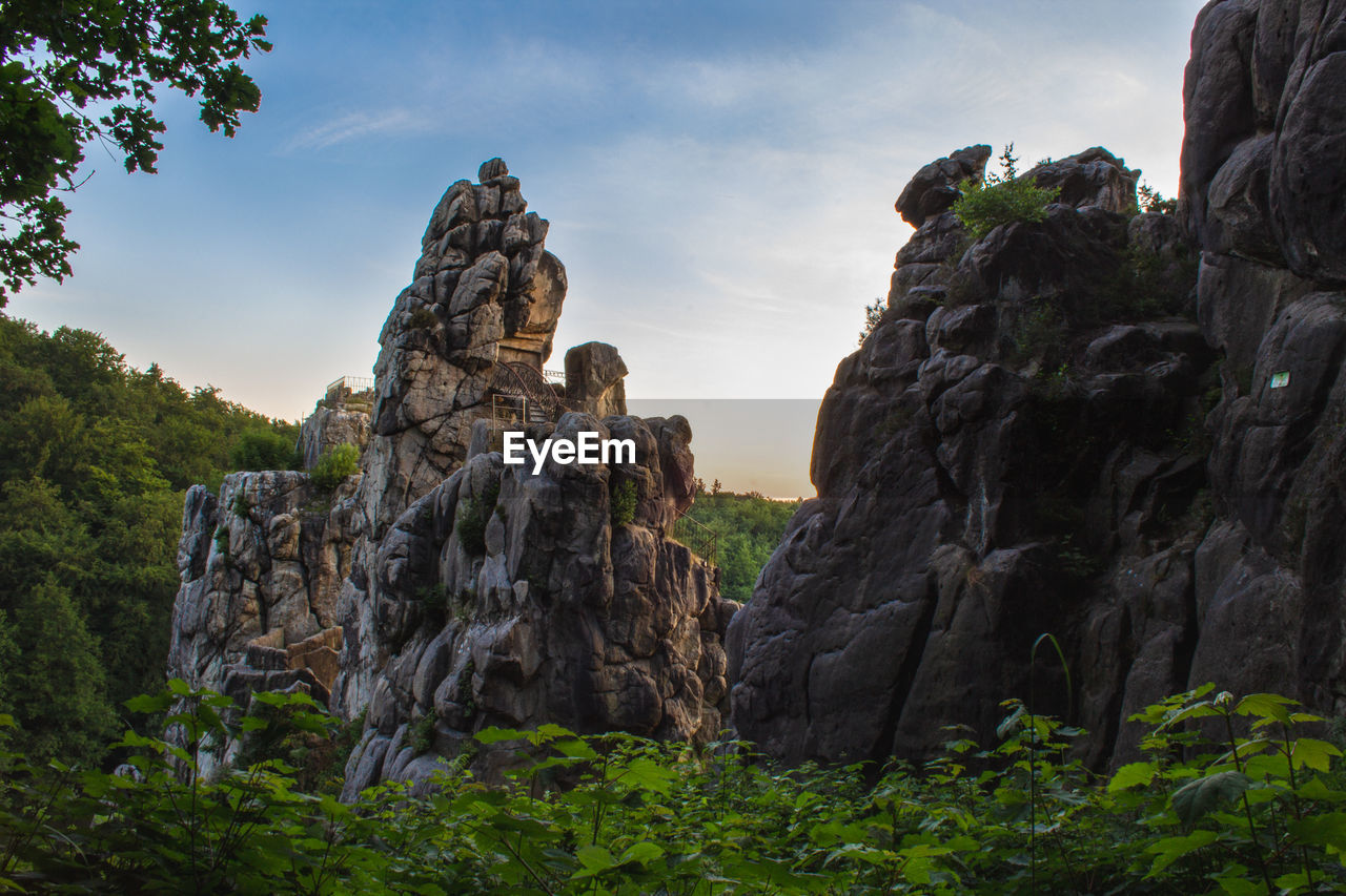 View of rock formation against sky