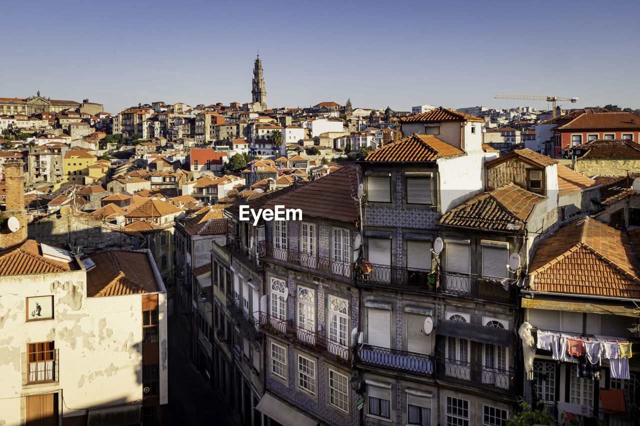 High angle view of townscape against sky