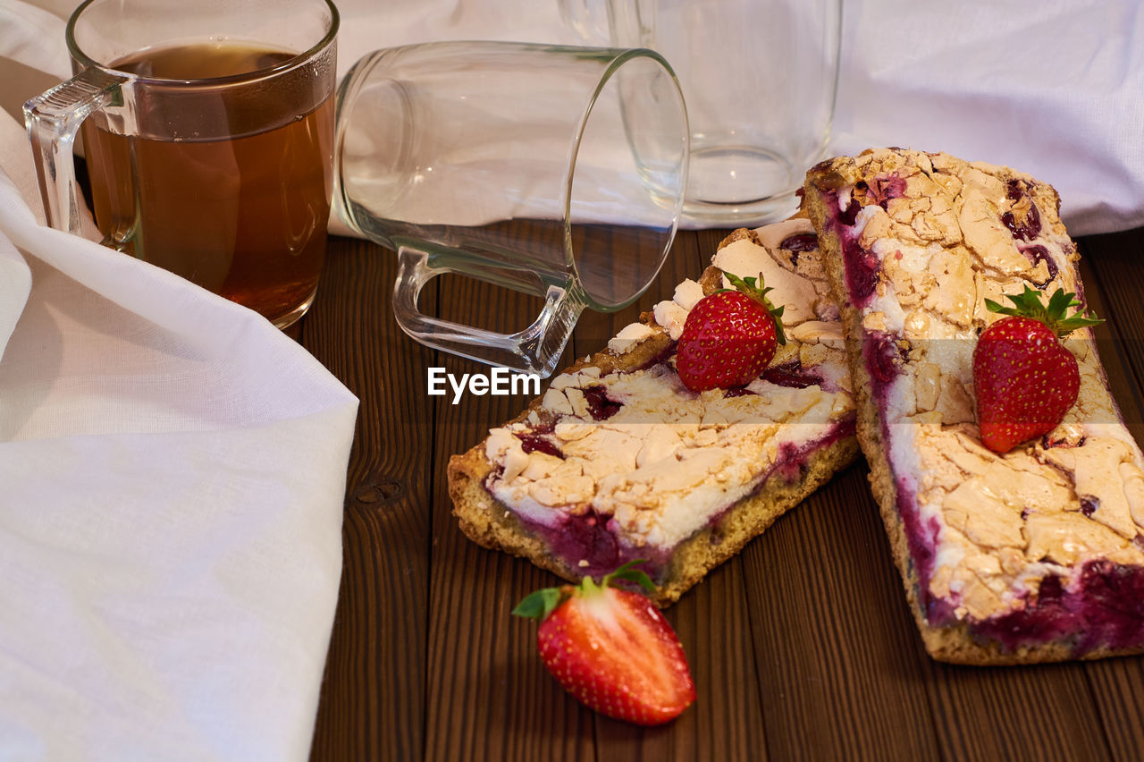 CLOSE-UP OF BREAKFAST SERVED ON TABLE WITH ICE CREAM