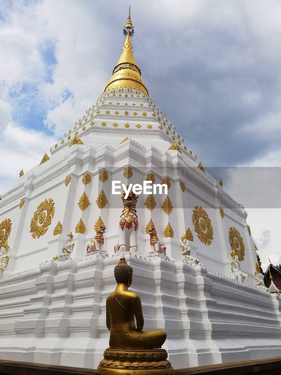 Low angle view of temple against sky