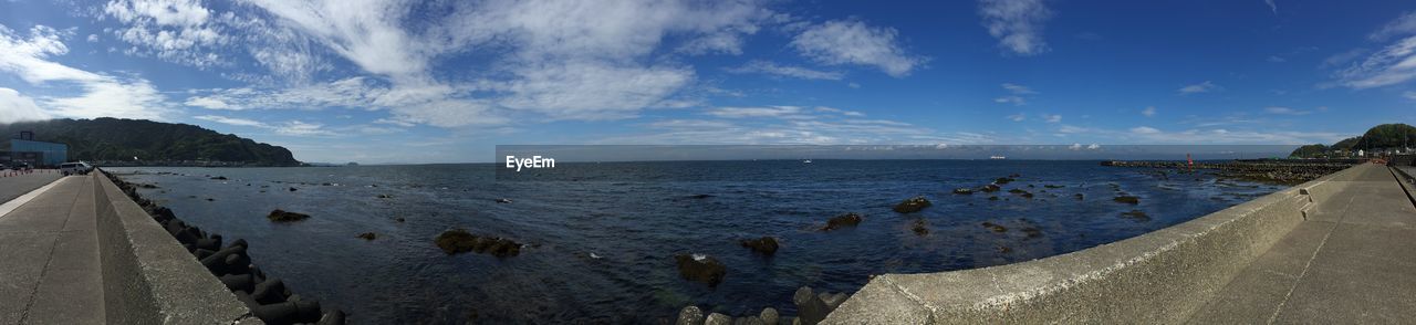 VIEW OF SEA AGAINST CLOUDY SKY