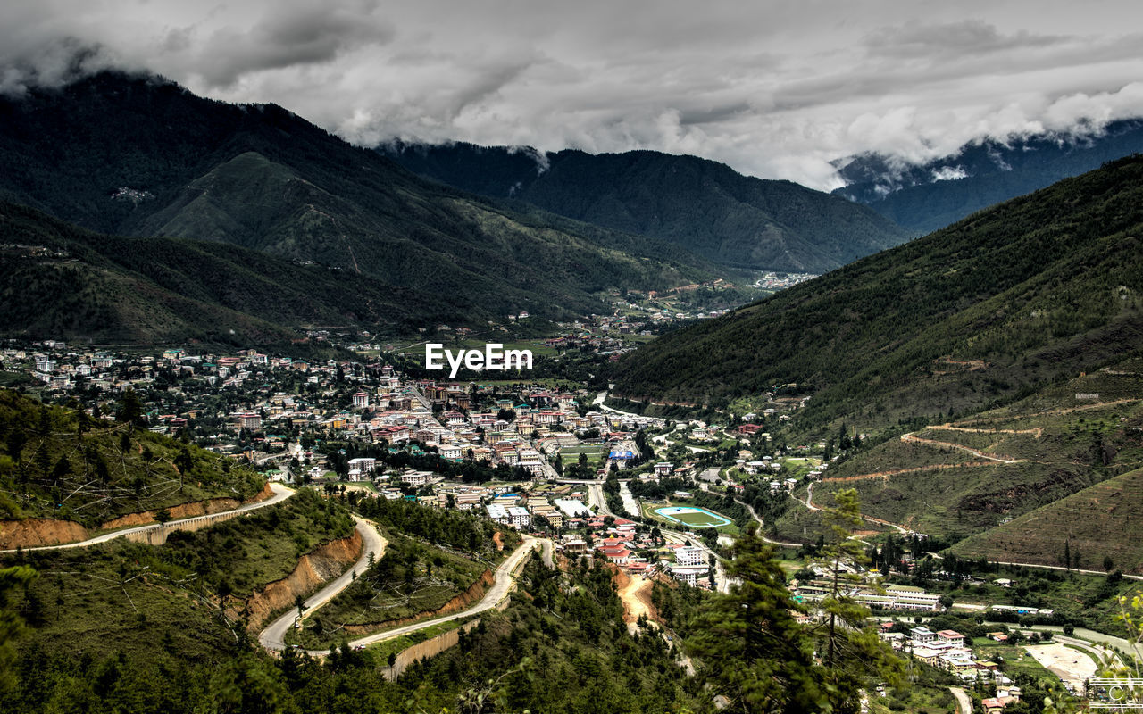 High angle view of cityscape