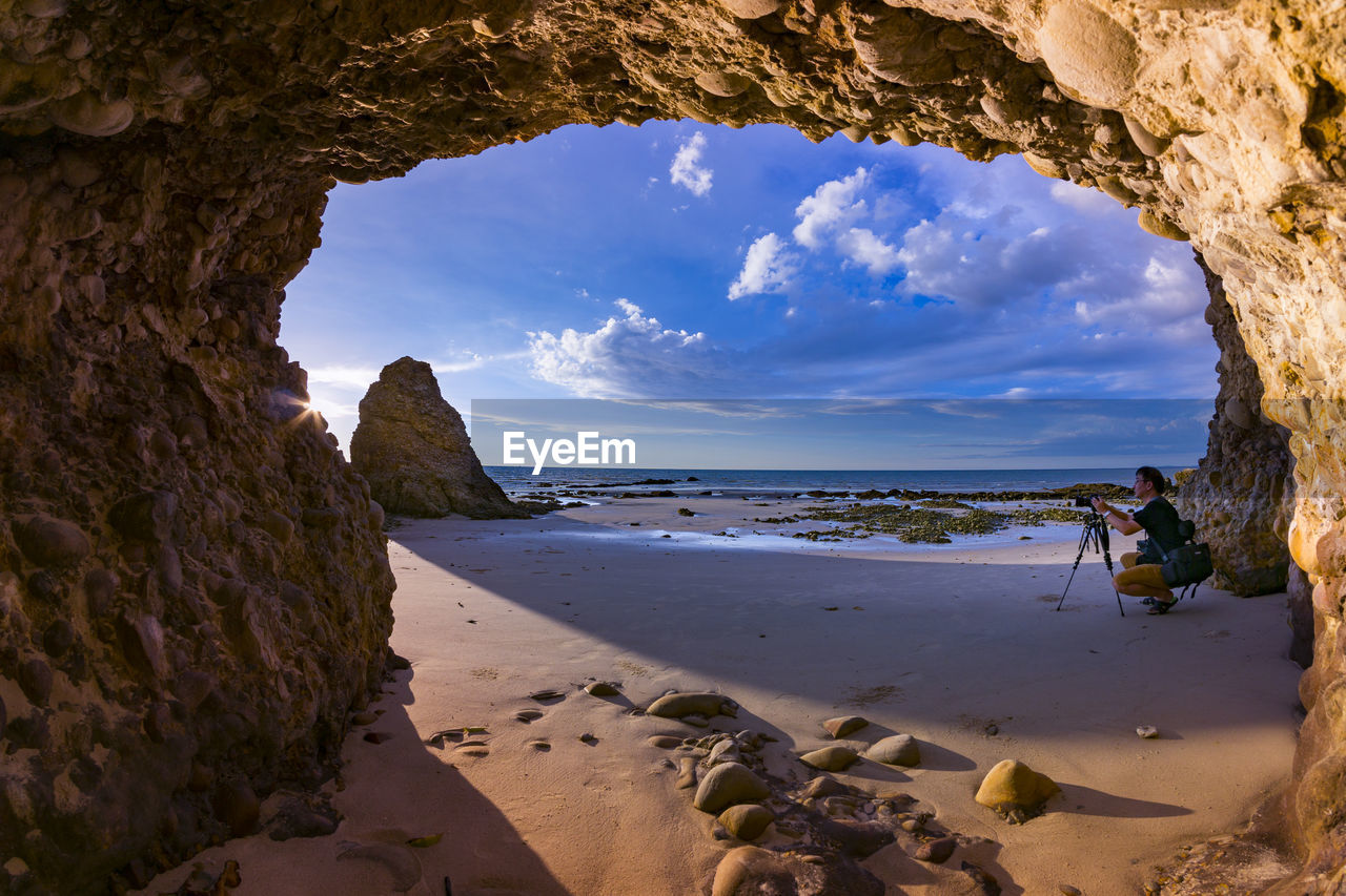 Scenic view of beach against sky