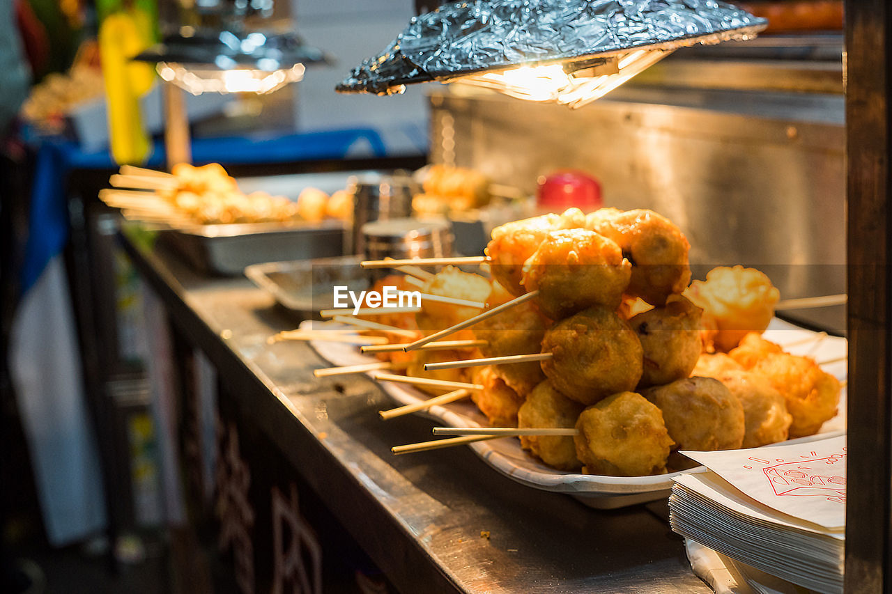 Close-up of fruits for sale at market stall