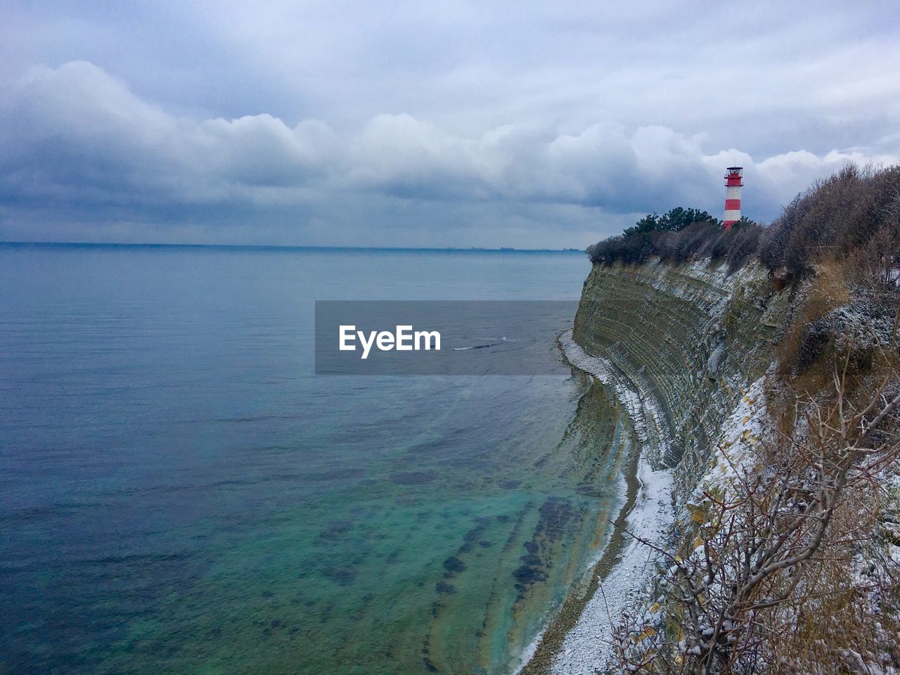 View of sea against cloudy sky