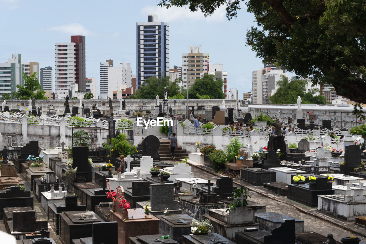 View of the campo santo cemetery on the day of the dead in the city of salvador, bahia.