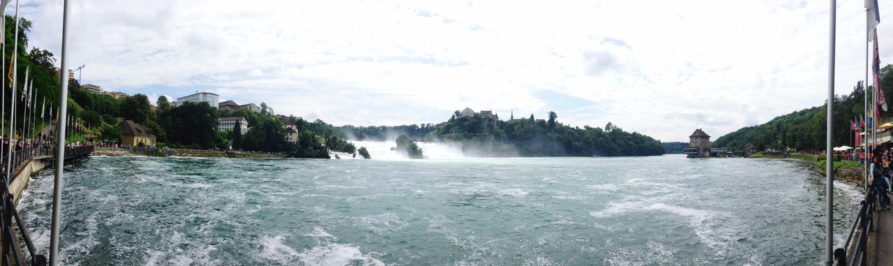 Panoramic view rhine falls against sky