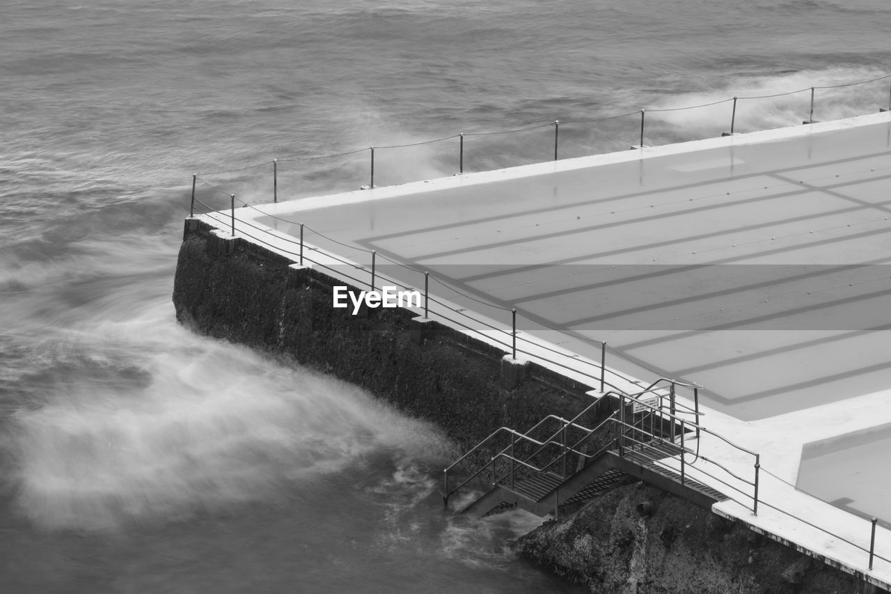 HIGH ANGLE VIEW OF SWIMMING POOL