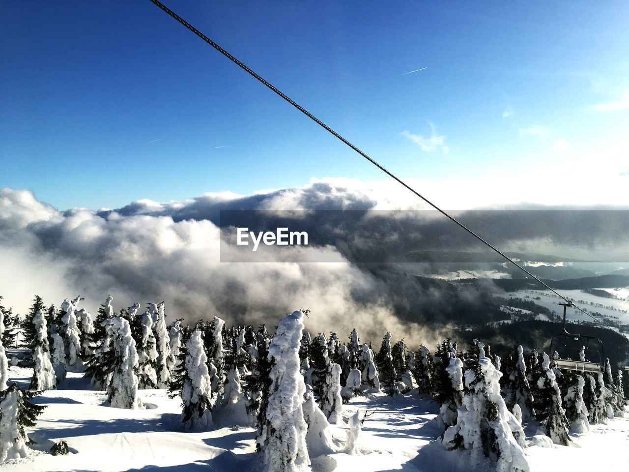 SNOW COVERED LAND AGAINST SKY