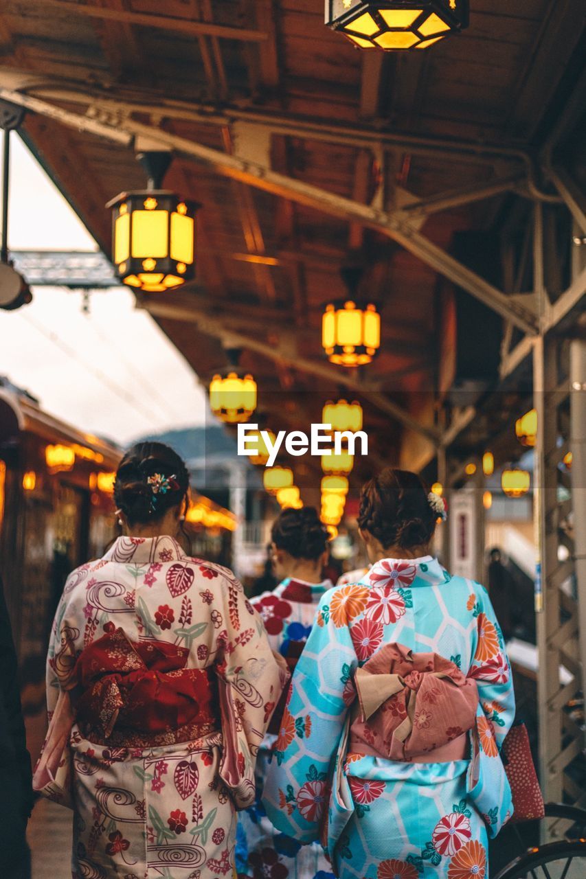 Close-up of women wearing japanese costume