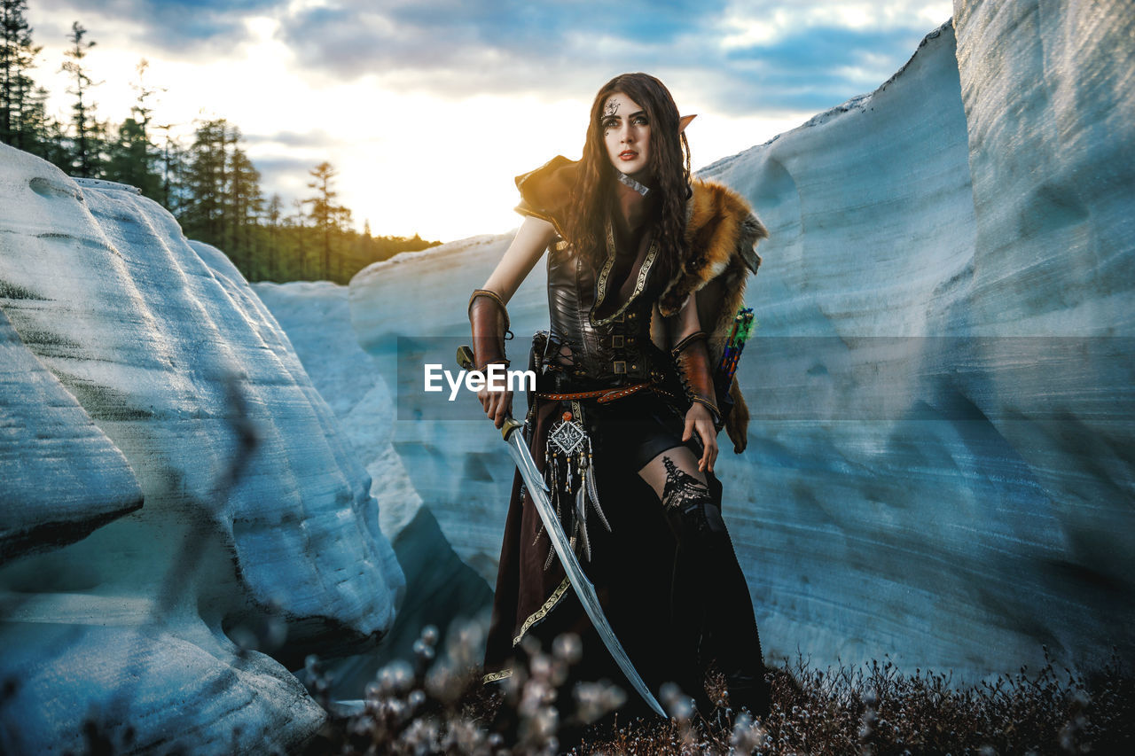 Fantasy elf-woman cosplay