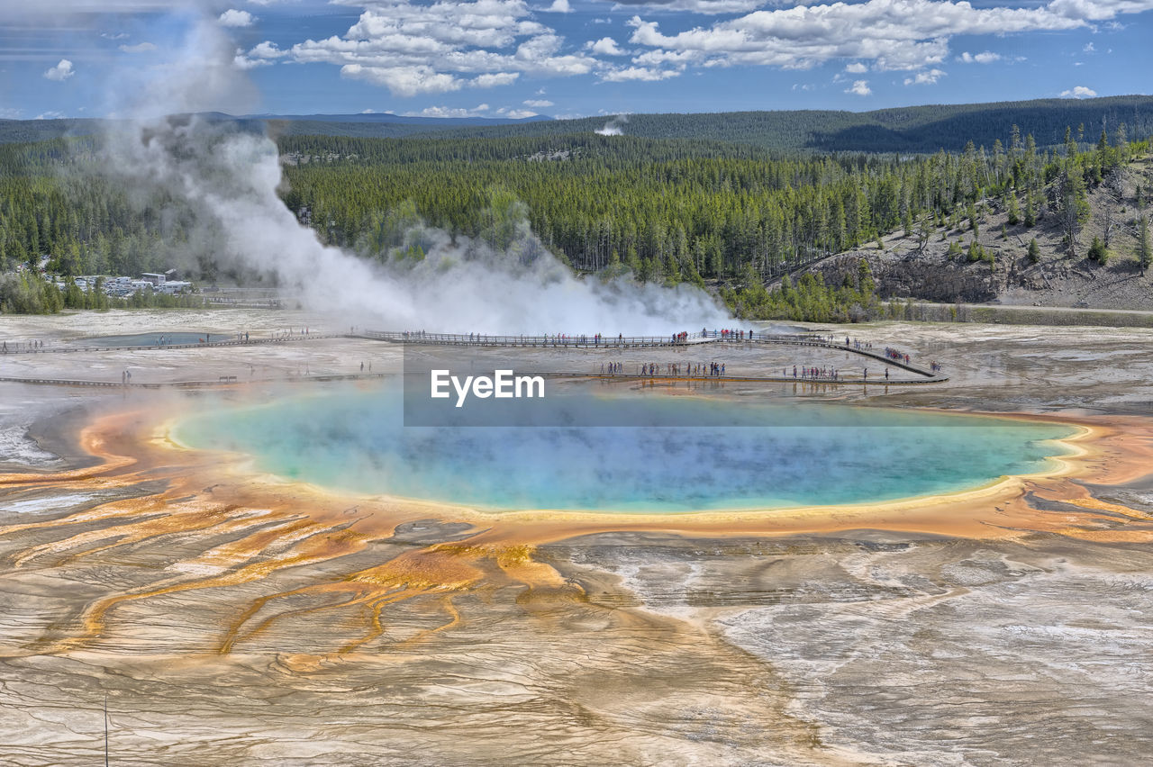 Scenic view of hot spring