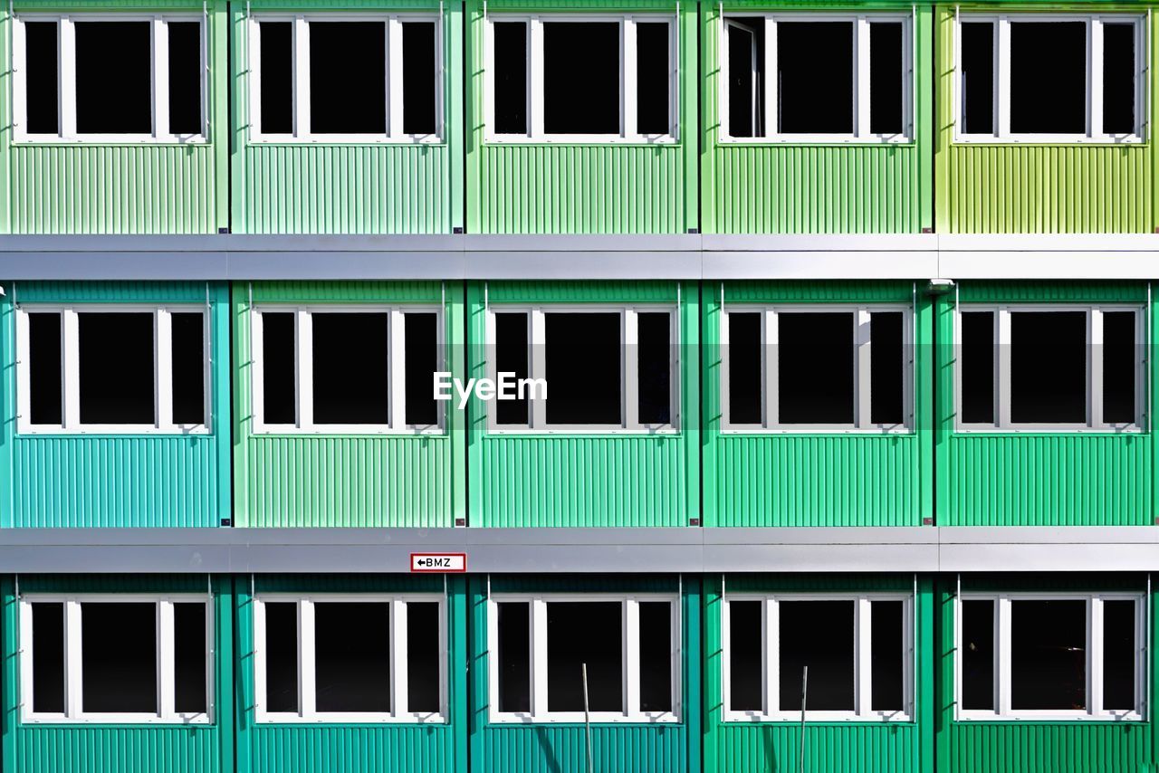 Full frame shot of green residential building
