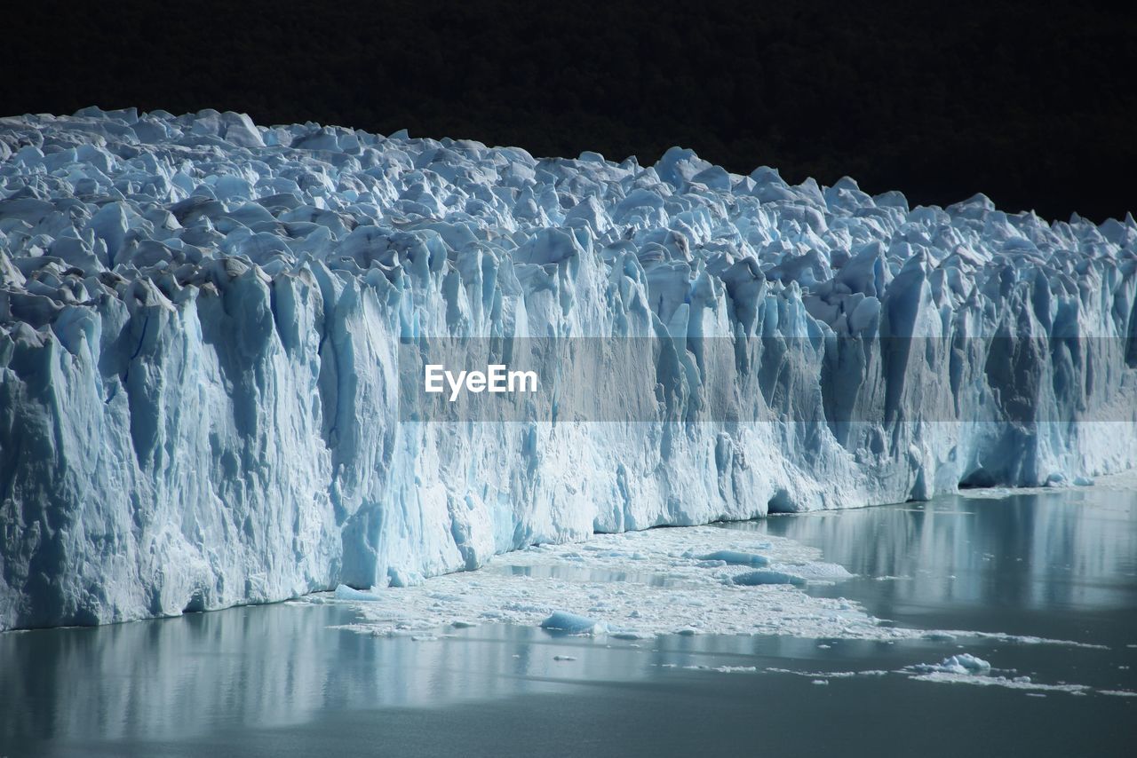 View of frozen sea and glacier