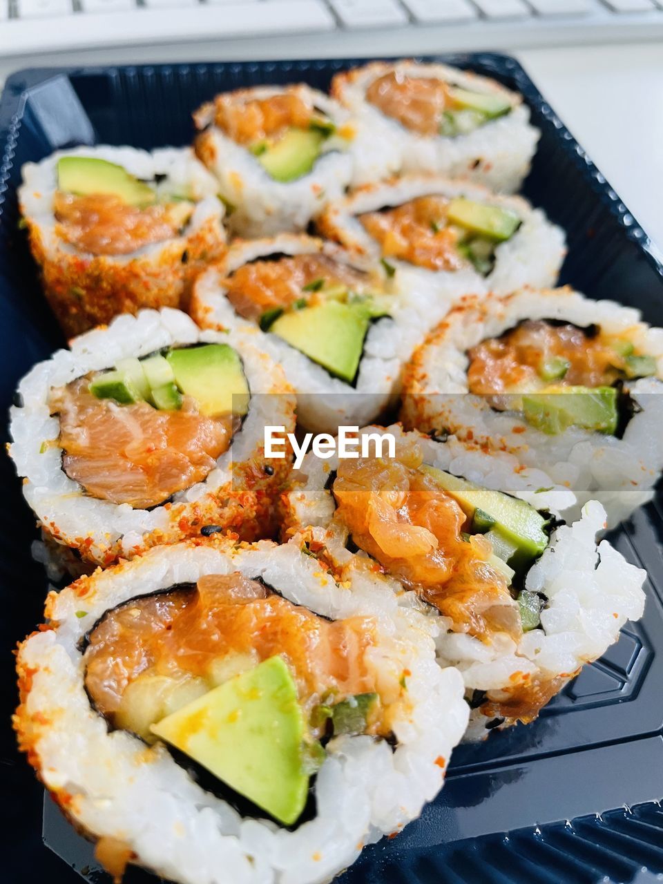 food and drink, food, healthy eating, gimbap, sushi, california roll, wellbeing, seafood, freshness, dish, cuisine, vegetable, produce, no people, indoors, close-up, meal, japanese cuisine, japanese food, rice - food staple, asian food, rice, high angle view, fruit, plate, glutinous rice, fish