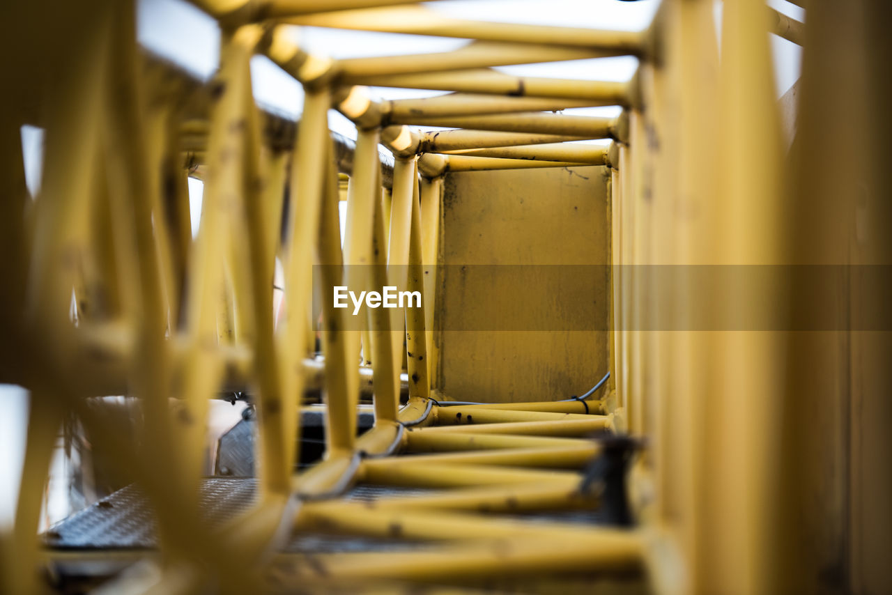 Extreme close-up of yellow crane