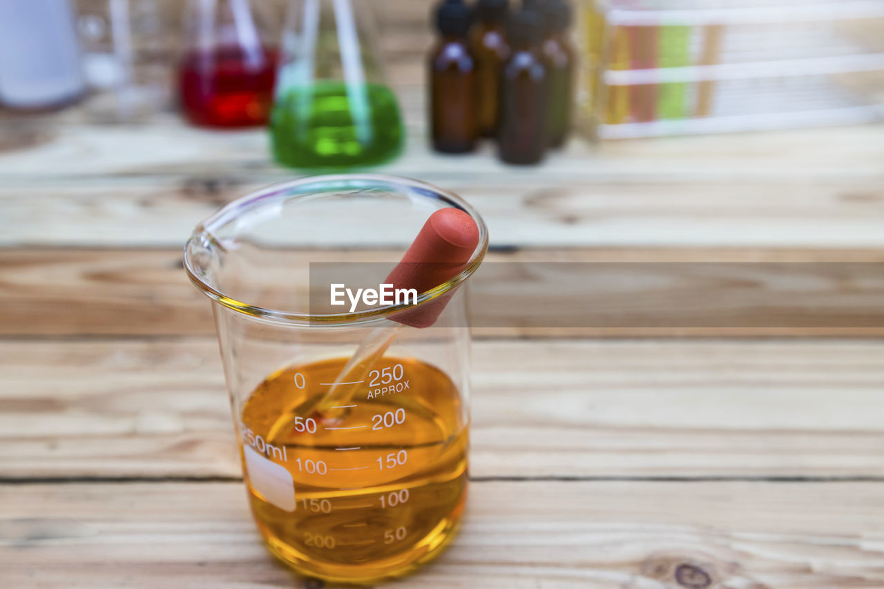 high angle view of drink on table