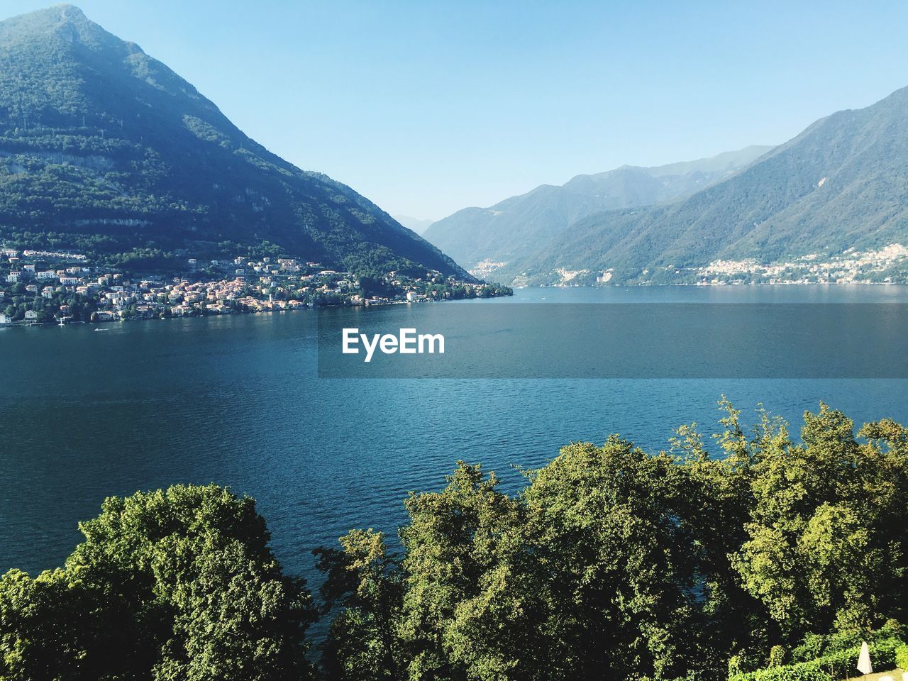 Scenic view of lake and mountains