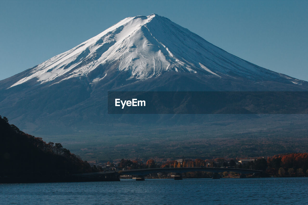 Scenic view of snowcapped mountain against sky