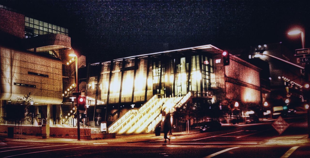 VIEW OF ILLUMINATED STREET LIGHT AT NIGHT