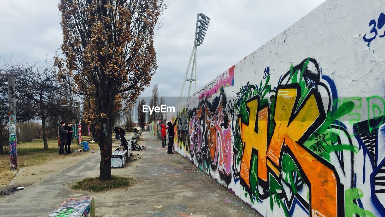 Graffiti on wall in park