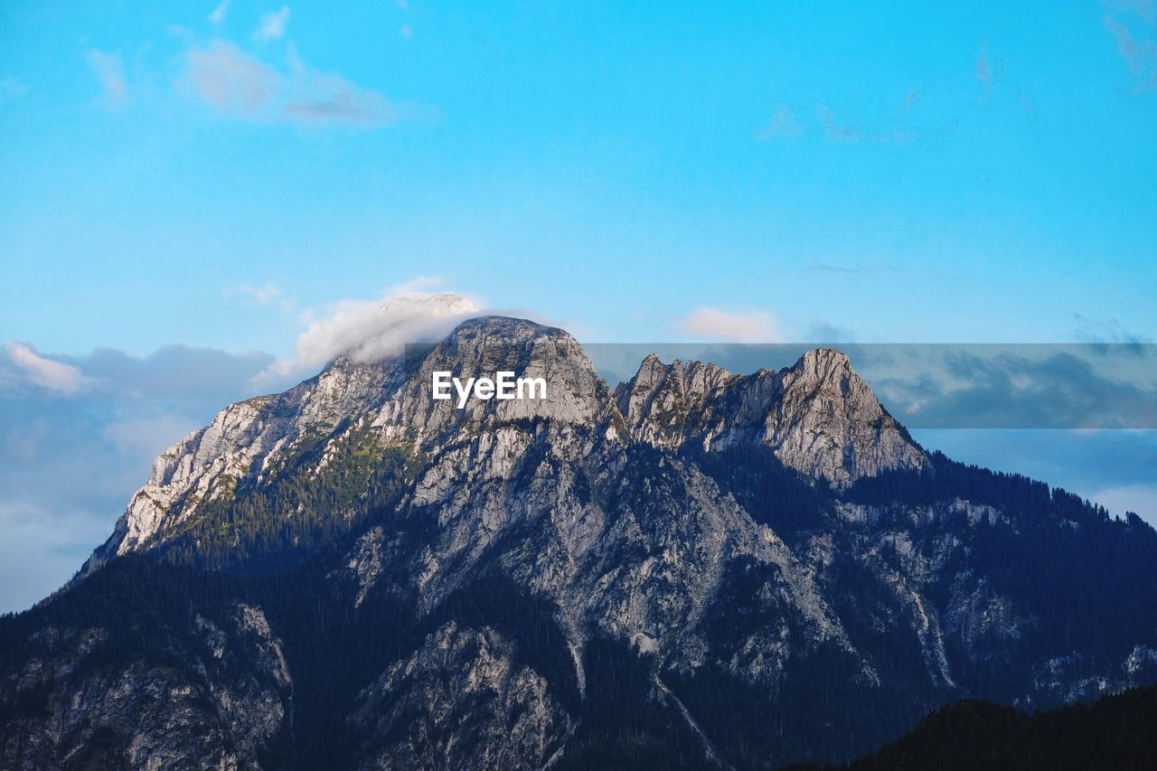 Scenic view of mountain range against sky