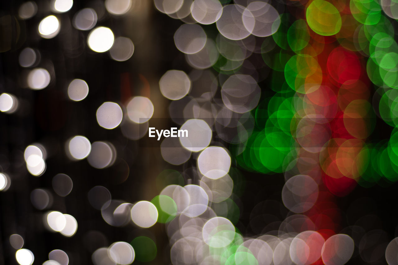 Full frame shot of defocused image of illuminated lights
