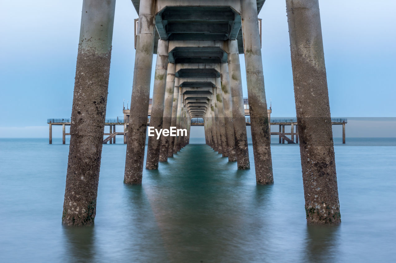 View of pier on sea