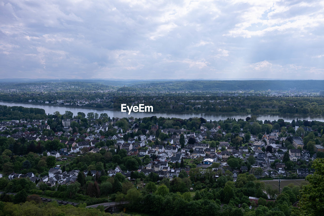 Scenic view of townscape against sky