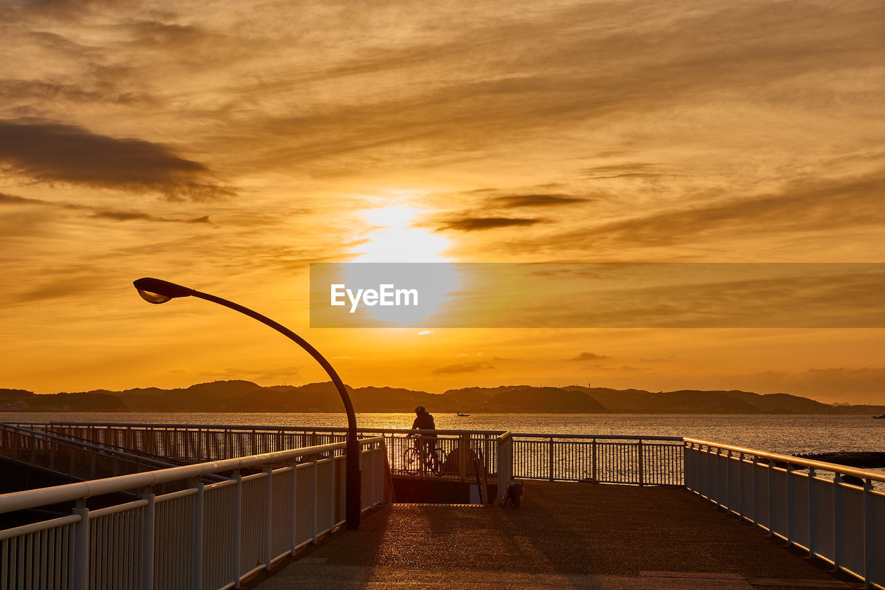 SCENIC VIEW OF SUNSET OVER SEA