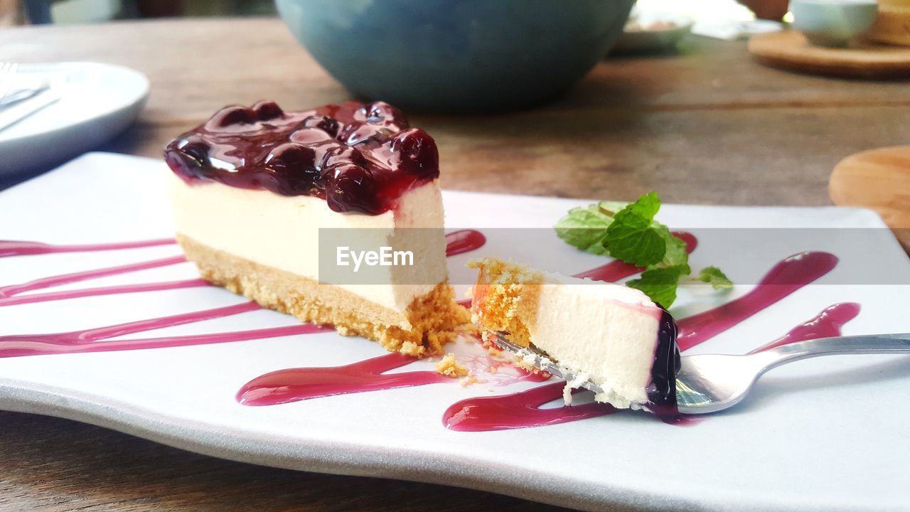 CLOSE-UP OF DESSERT SERVED ON PLATE