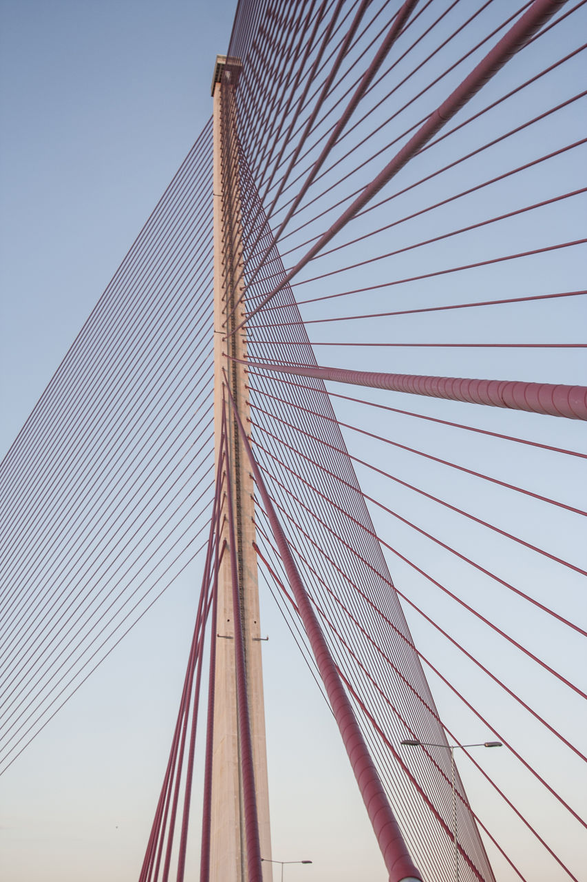 Low angle view of suspension bridge