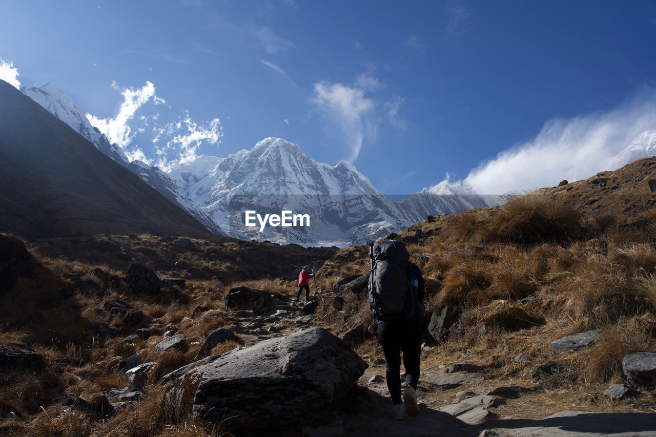 Trekking in nepal - annapurna region.
road from machhapuchhare base camp to annapurna base camp.