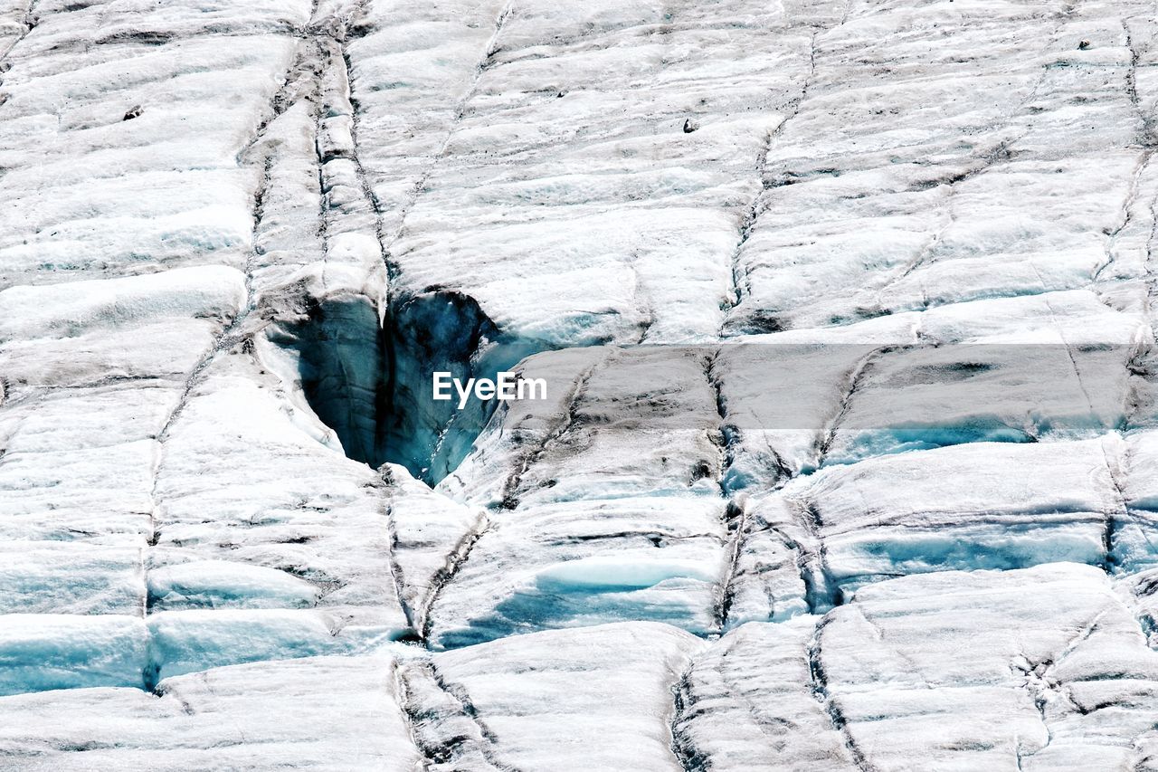 Melting glacier close up, wallis switzerland