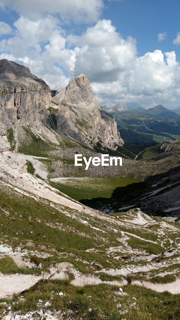 Scenic view of landscape and mountains against sky