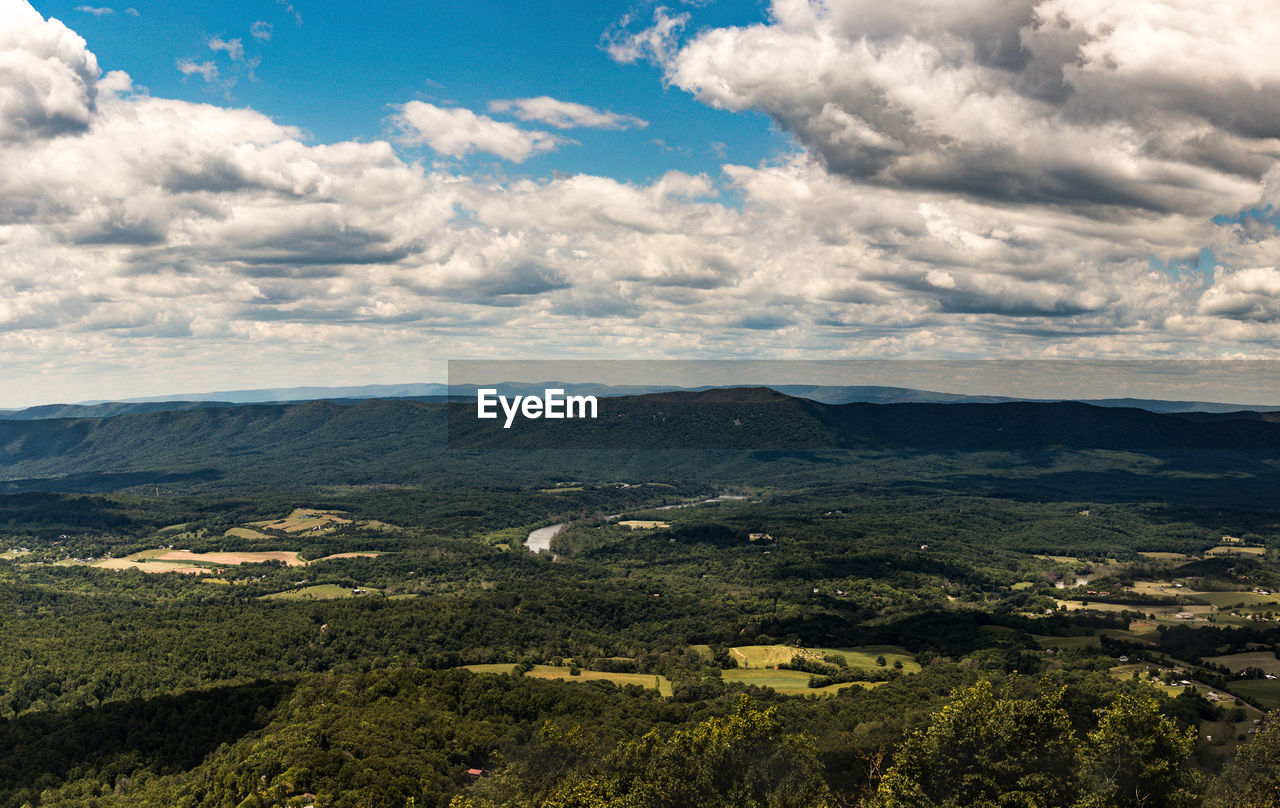 SCENIC VIEW OF LANDSCAPE AND MOUNTAINS AGAINST SKY