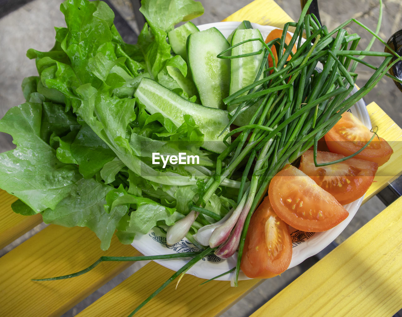 high angle view of food on cutting board