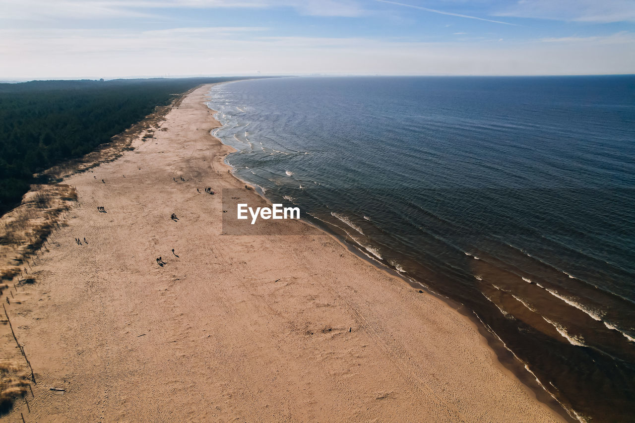 scenic view of beach against sky during sunset