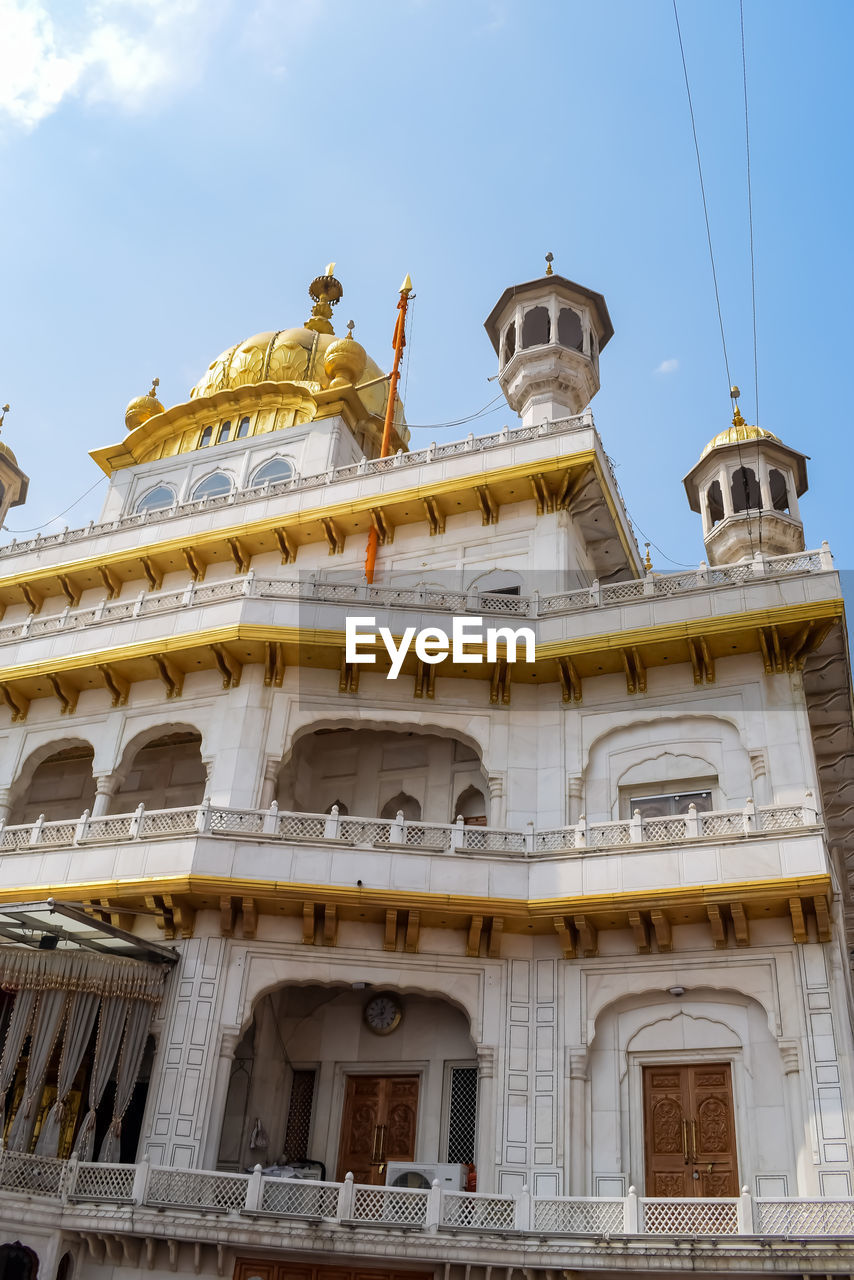 View of details of architecture inside golden temple - harmandir sahib in amritsar, punjab, india