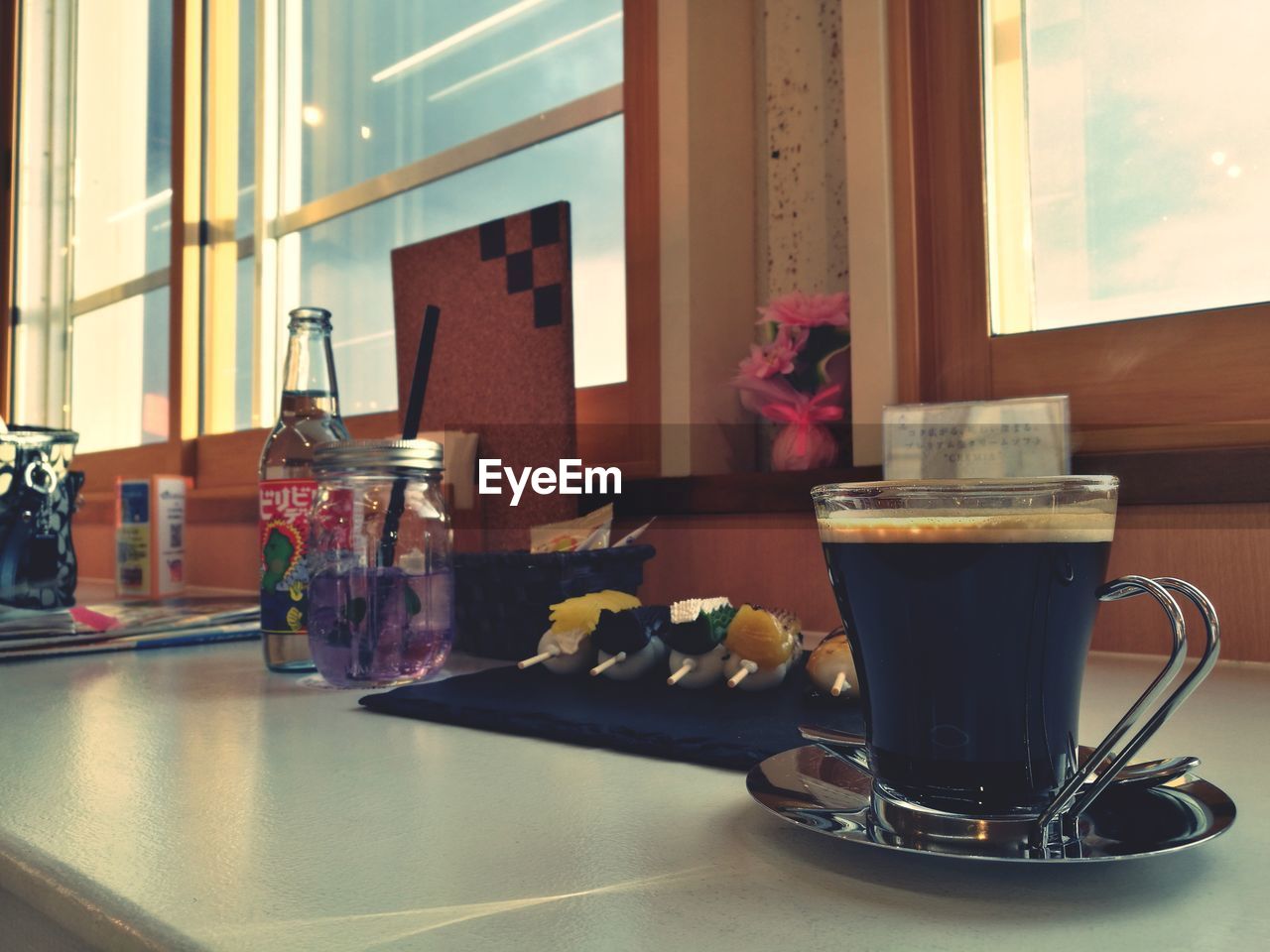 CLOSE-UP OF COFFEE SERVED ON TABLE AT HOME