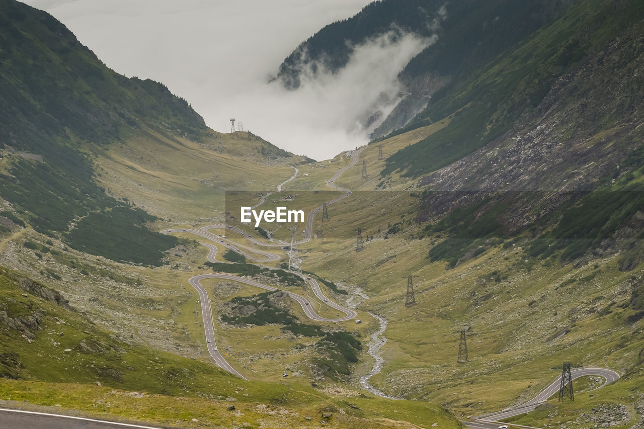 Mountain road in valley