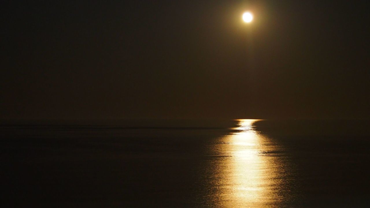 Scenic view of sea at sunset