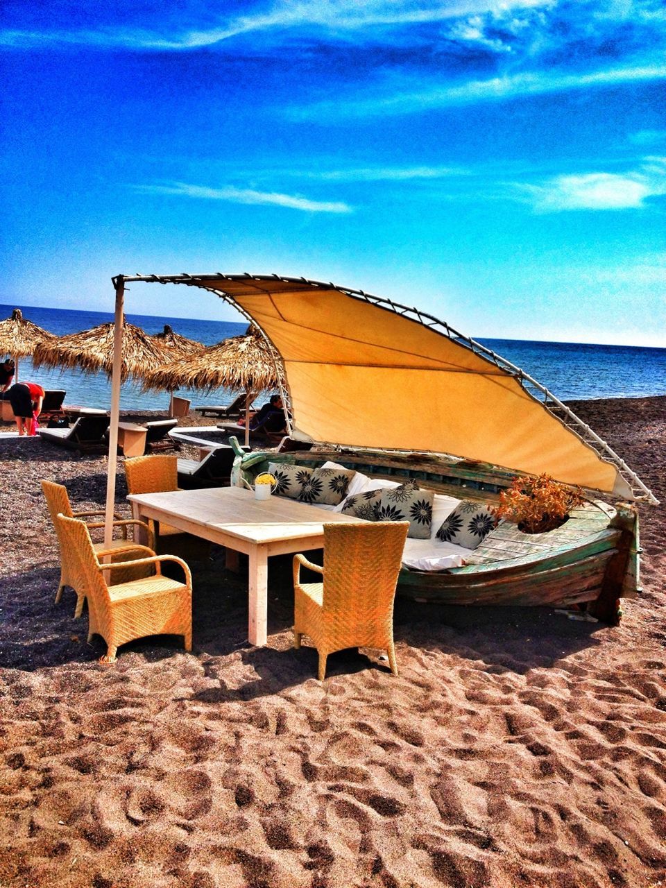 Comfortable seats on beach