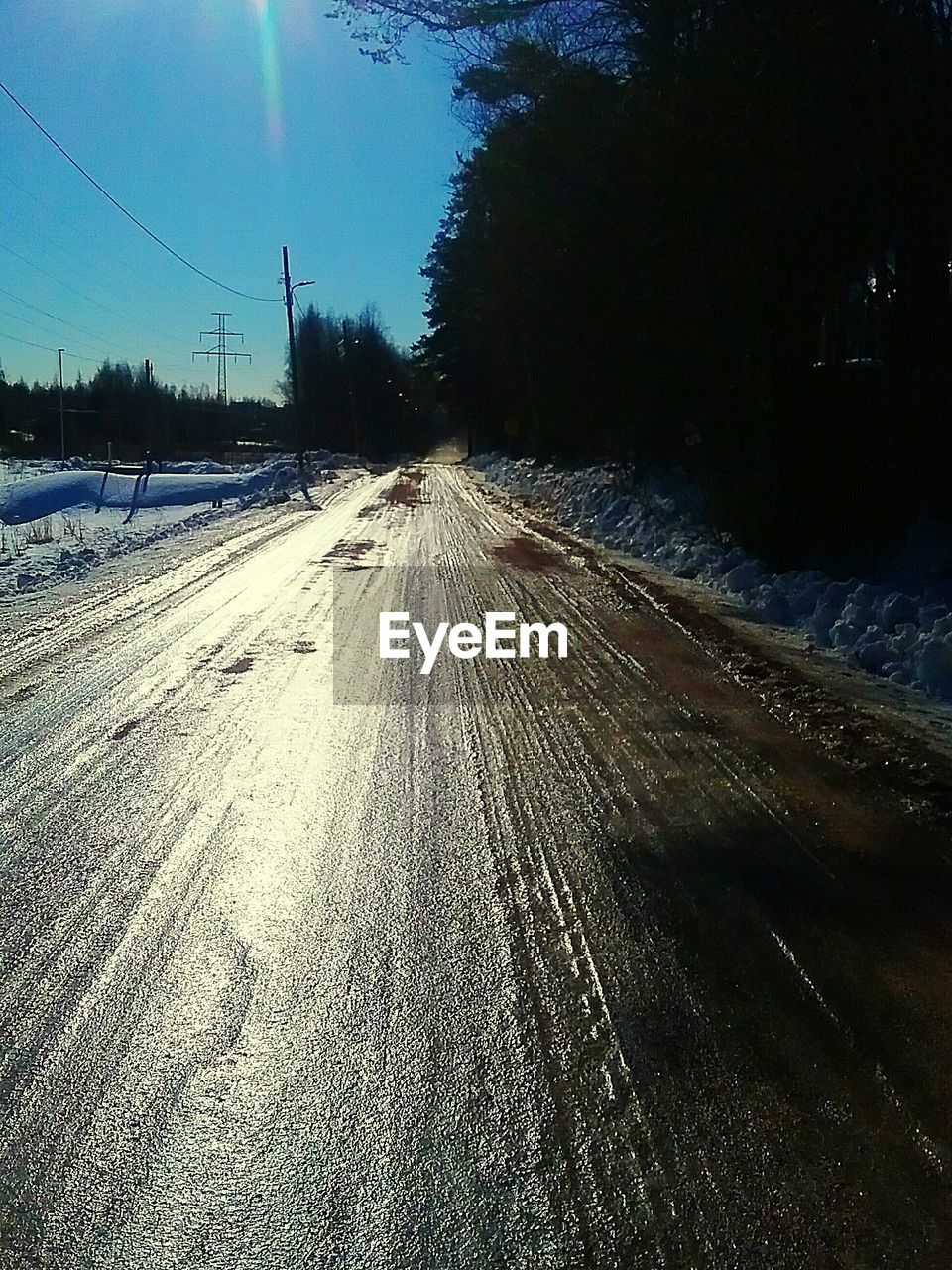 VIEW OF ROAD ALONG TREES